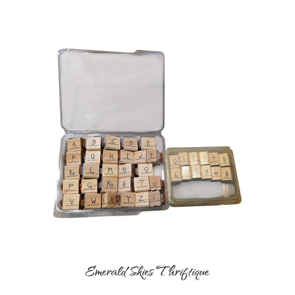Vintage 2003 stampin up scritchy scratches upper lower alphabet and numbers set